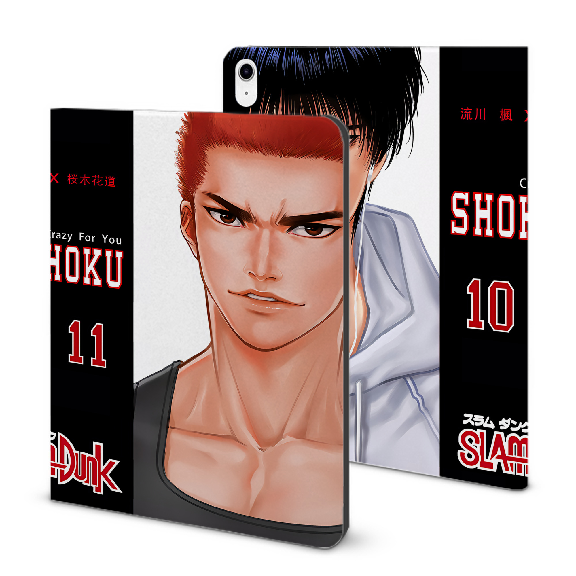 （画像用） SLAM DUNK／スラムダンク IPad ケース ブック型 PUレザー TPU 耐衝撃 軽量 薄型 ペン収納なし 全面保護 IPad 各モデル対応
